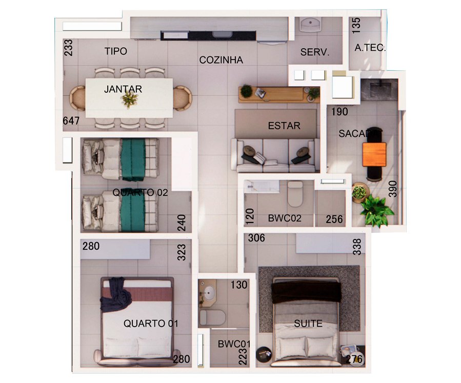 Apartamento 95m² a 110m² - Poema Guaratuba